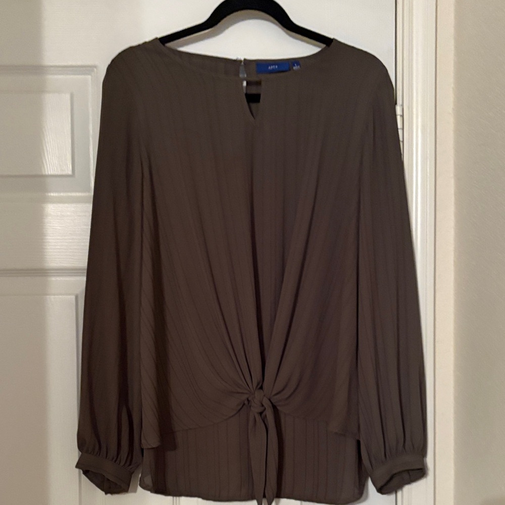 Apt. 9 Olive green Women's Blouse with Knot Detail